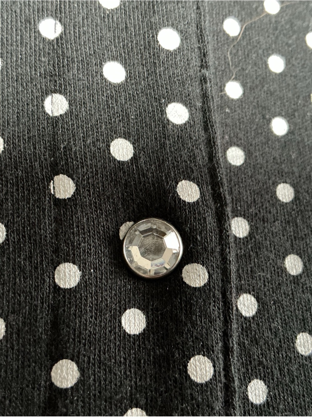 Quacker Factory Black Polka Dot bling tunic jacket Top - Picture 5 of 12